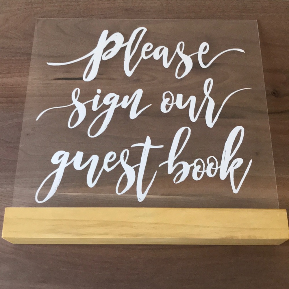 Wedding guest book sign